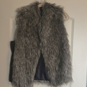 The Limited Gray Faux Fur Vest